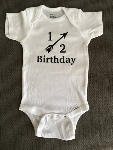 Birthday Baby Onesie, Cute Onesie Boy Girl, Happy Half Birthday Shirt