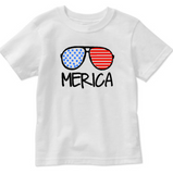 Toddler Kids Baby Merica Shirt, Fourth of July Patriotic Sunglasses