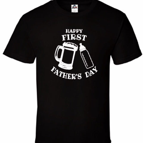 Happy First Father’s Day Mens Shirt, Cheers Beer Baby Bottle